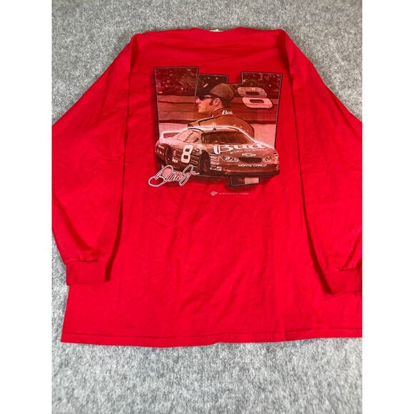 Vintage NASCAR Dale Earnhardt Jr. Long Sleeve Graphic Shirt Mens 2XL Racing Red - Picture 1 of 10